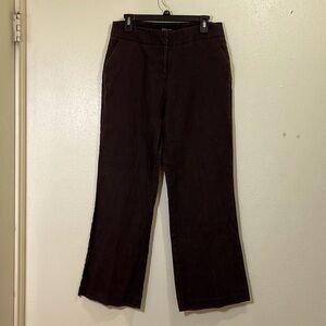e.vie dark brown pants. Zipper front. Size 12. Wide leg. Length 40 inches.